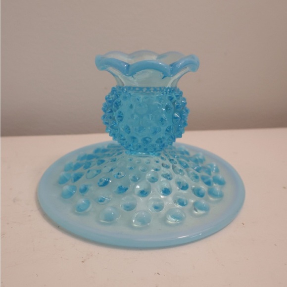 Fenton Blue Hobnail Candle Holder Accent - Picture 4 of 5